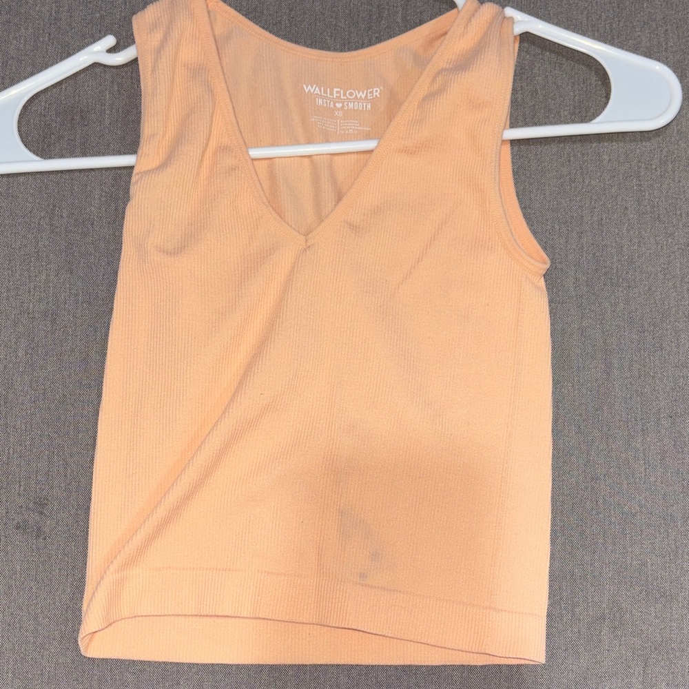 Wallflower Light Orange V-Neck Tank Top